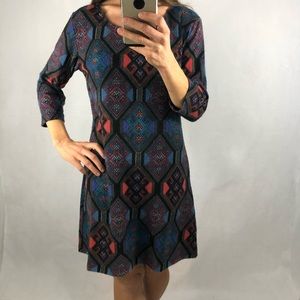 Papillon geometric Medium mini dress, long sleeve